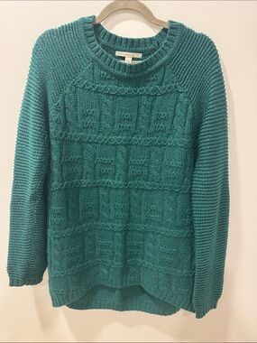 41 Hawthorn Teal Cable-Knit Crewneck Sweater